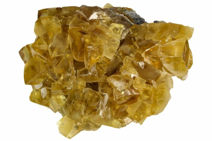 Lustrous Yellow Calcite Crystal Cluster - Fluorescent! #125324